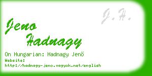 jeno hadnagy business card
